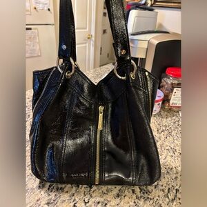 Michael Kors Shiny Black Shoulder Bag